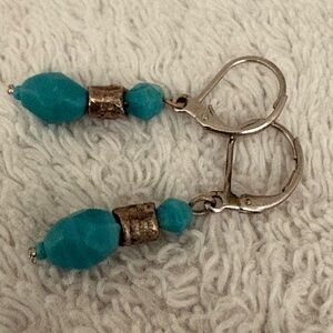 Turquoise and Silver Dangle Earrings